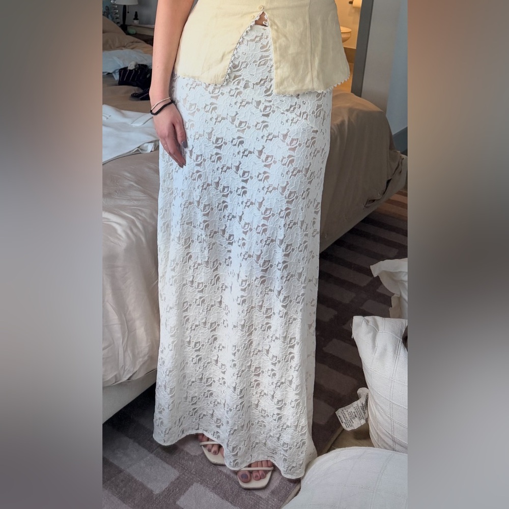 DISSH Loula White Lace Maxi Skirt